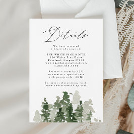 Informações Cartão de Detalhes de Casamento na Floresta de Pin