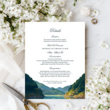 Cartão de Detalhes de Casamento na Montanha à Beir