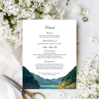 Informações Cartão de Detalhes de Casamento na Montanha à Beir