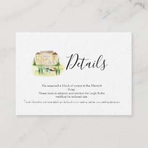 Informações Cartão de Detalhes de Casamento na Villa Benvenuti