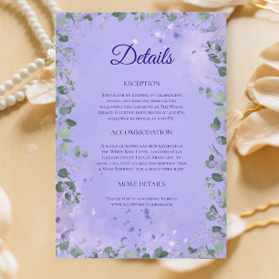 Informações Cartão de Detalhes de Casamento no Jardim de Névoa