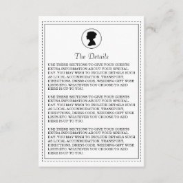 Informações Cartão de Detalhes de Casamento Regência Regal