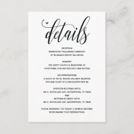 Informações Cartão de detalhes de casamento rústico moderno v1