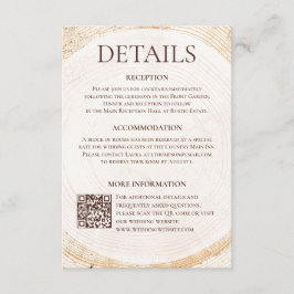 Informações Cartão de Detalhes de Casamento Rústico na Florest