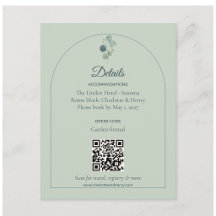 Cartão de Detalhes de Casamento Sage Eucalyptus Ar