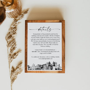 Informações Cartão de Detalhes de Casamento Skyline Tucson, 3,