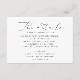 Informações Cartão de Detalhes de Casamento Sofisticado e Eleg