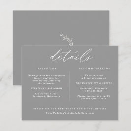 Informações Cartão de Detalhes de Casamento Vintage Elegante C