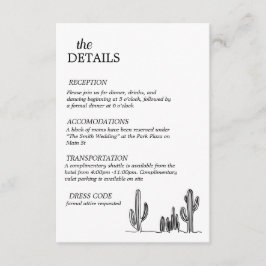 Informações cartão de detalhes de casamento western vintage