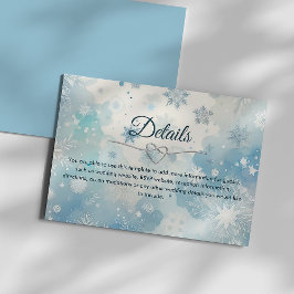 Informações Cartão de Detalhes de Casamento Winter Wonderland