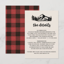 Informações Cartão de Detalhes de Casamento Xadrez Vintage Wil