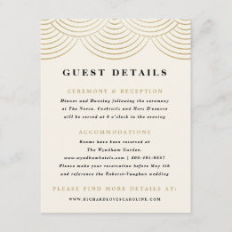 Informações Cartão de Detalhes de Convidados com Luzes de Cord