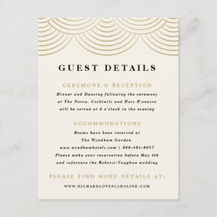 Informações Cartão de Detalhes de Convidados com Luzes de Cord