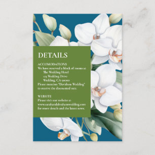 Informações Cartão de Detalhes de Envio de Orquídeas Brancas O