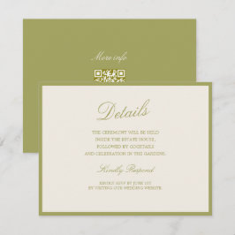 Informações Cartão de Detalhes de QR de Casamento com Caligraf