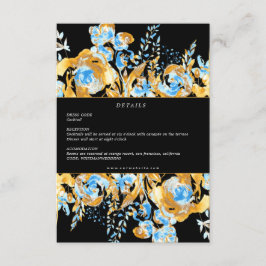 Informações cartão de detalhes de recepção de turquesa dourada