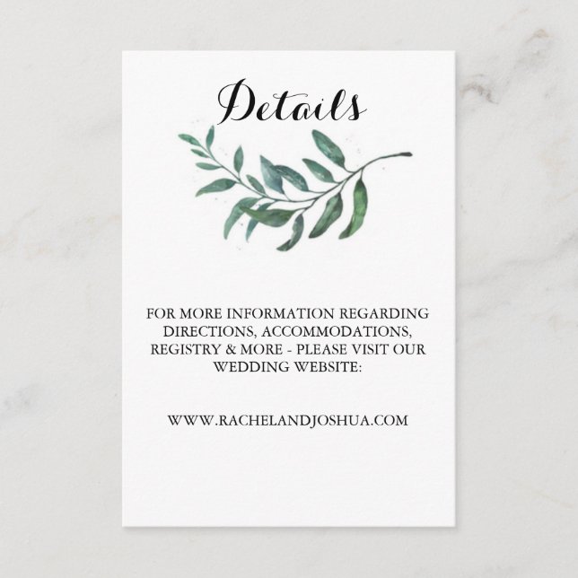 Informações Cartão de Detalhes de Veneração em Aquarela (Frente)