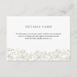 Informações Cartão de detalhes do Baby's Breath