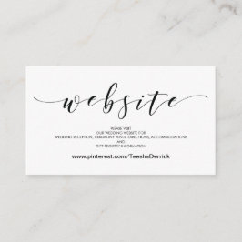 Informações Cartão de Detalhes do Belo Site de Casamento Inclu