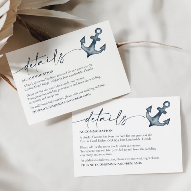 Informações Cartão de Detalhes do Casamento à Beira-Mar (Criador carregado)