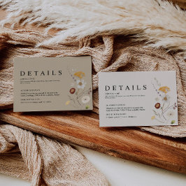 Informações Cartão de Detalhes do Casamento Boho Wildflower