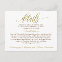 Cartão de Detalhes do Casamento | Caligrafia Luxuo