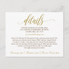 Informações Cartão de Detalhes do Casamento | Caligrafia Luxuo