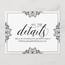 Cartão de Detalhes do Casamento / Cartão de Inform