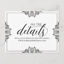 Informações Cartão de Detalhes do Casamento / Cartão de Inform