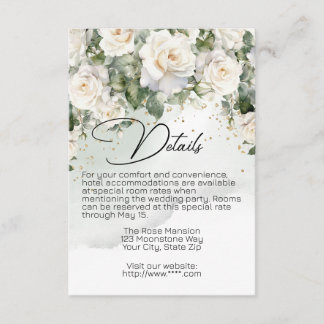 Informações Cartão de Detalhes do Casamento Chantilly Lace
