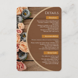 Informações Cartão de Detalhes do Casamento com Charme Rústico