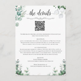 Informações Cartão de Detalhes do Casamento com Código QR