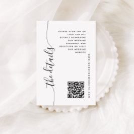 Informações Cartão de Detalhes do Casamento com Letra Vertical