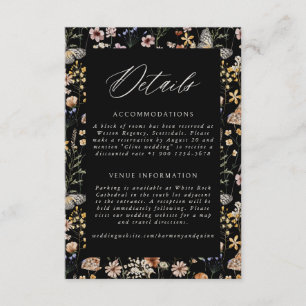 Informações Cartão de Detalhes do Casamento com Moldura Boho