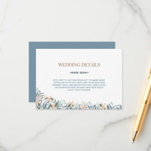 Informações Cartão de Detalhes do Casamento com Monograma de F