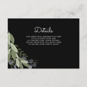 Informações Cartão de Detalhes do Casamento da Meia-Noite