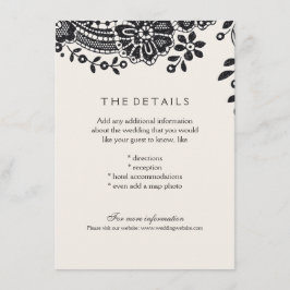 Informações Cartão de detalhes do casamento da vintage preta