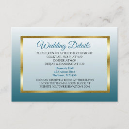 Informações Cartão de Detalhes do Casamento de Gradiente Azul 