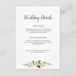 Informações cartão de detalhes do casamento de rosas