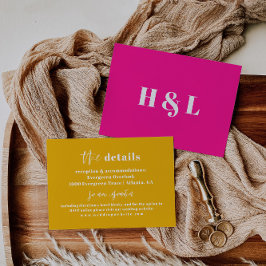 Informações Cartão de Detalhes do Casamento em Negrito Amarelo