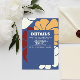 Informações Cartão de Detalhes do Casamento Floral Chic Groovy