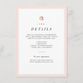 Informações cartão de detalhes do casamento floral minimalista