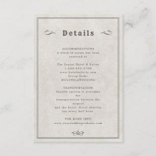 Informações Cartão de detalhes do casamento longhorn ocidental