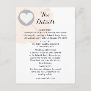 Informações Cartão de Detalhes do Casamento Pearl Black Watus