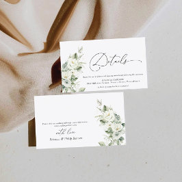 Informações Cartão de Detalhes do Casamento Verde Dusty Sage