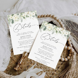Informações Cartão de Detalhes do Casamento Verde Dusty Sage