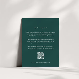 Informações Cartão de Detalhes do Casamento Verde Florestal co