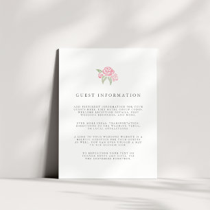 Informações Cartão de Detalhes do Convidado de Casamento de Bu