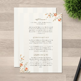 Informações Cartão de Detalhes do Nikah Floral Pêssego