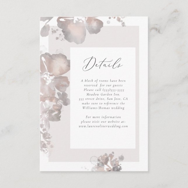 Informações Cartão de Detalhes do Romance de Cores Aquáticas (Frente)